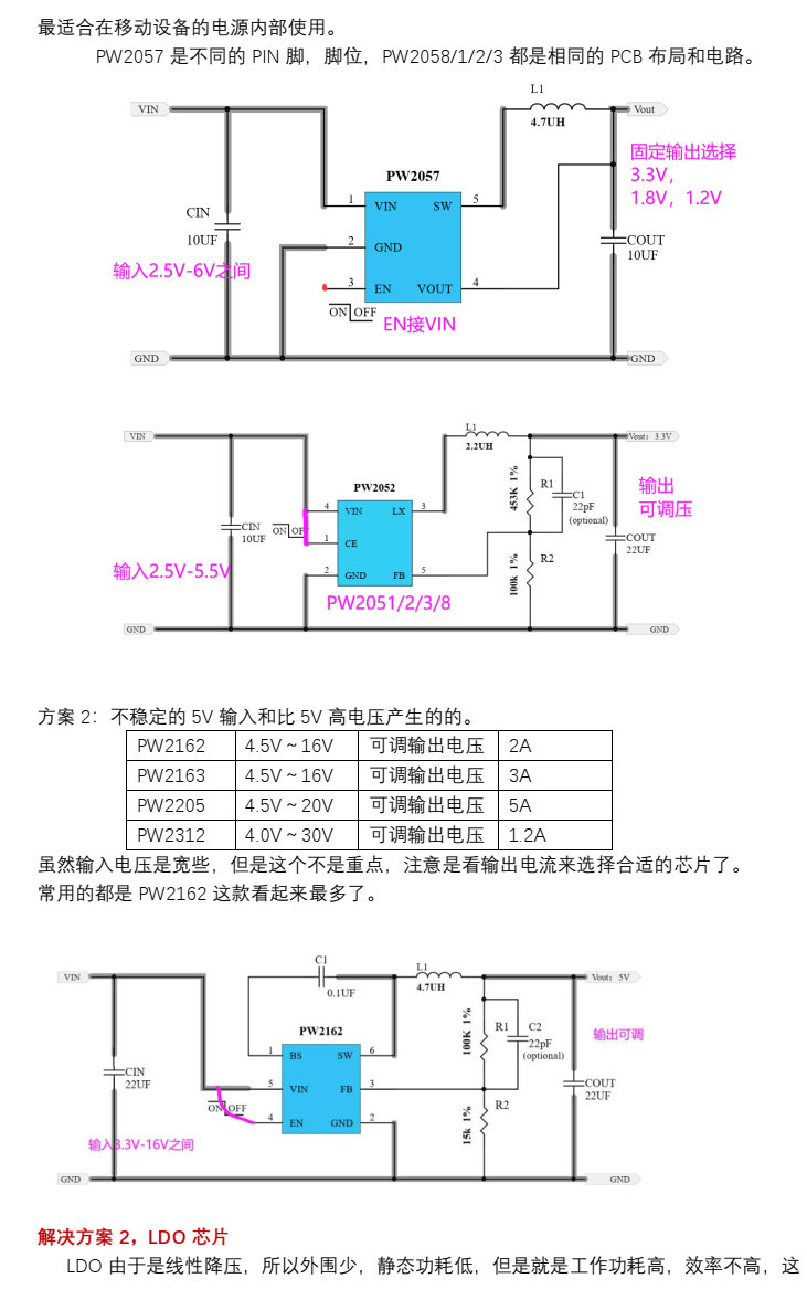 3.7V降壓3V，5V降壓3V的升降壓電路和芯片