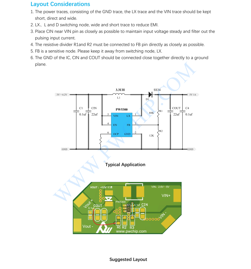 PW5300，升壓電流型PWM變換器 