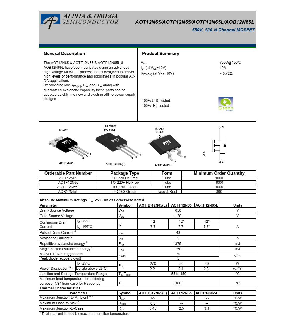 AOTF12N65