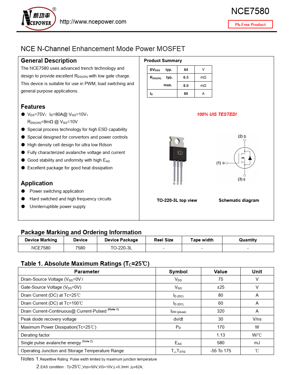 NCE7580