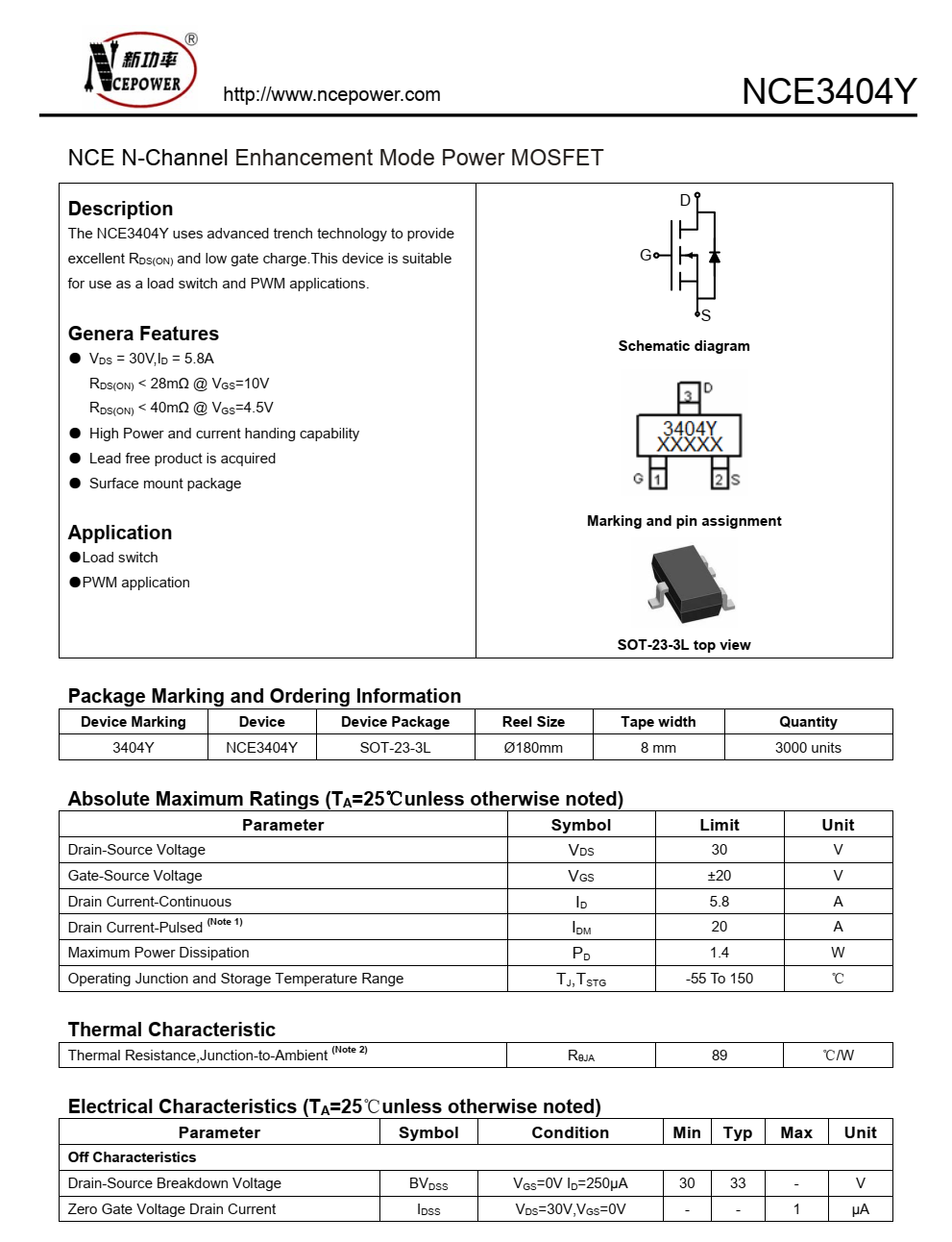 NCE3404Y