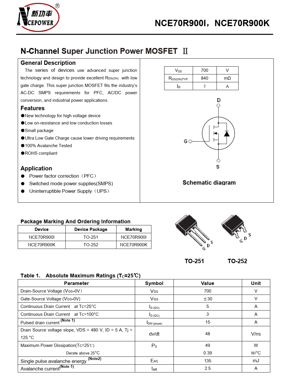 NCE70R900K