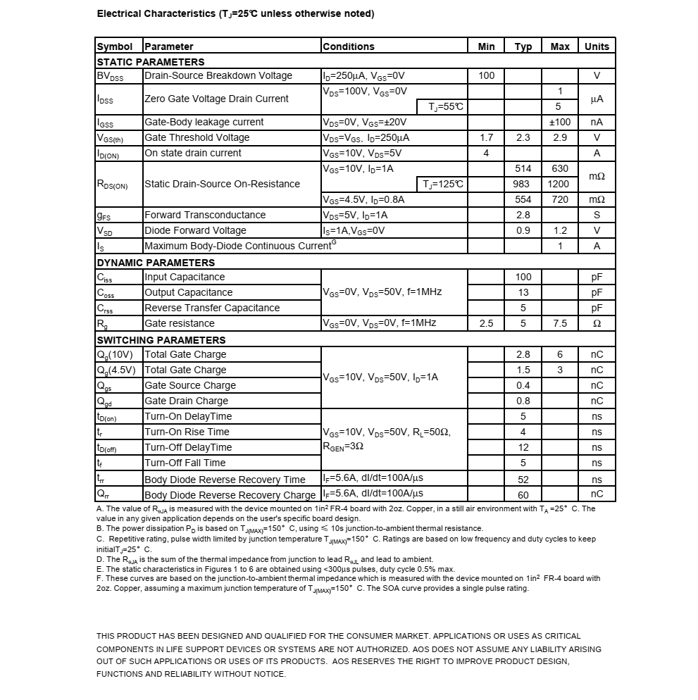 AO3442品牌美國萬代SOT23-3封裝，原裝正品