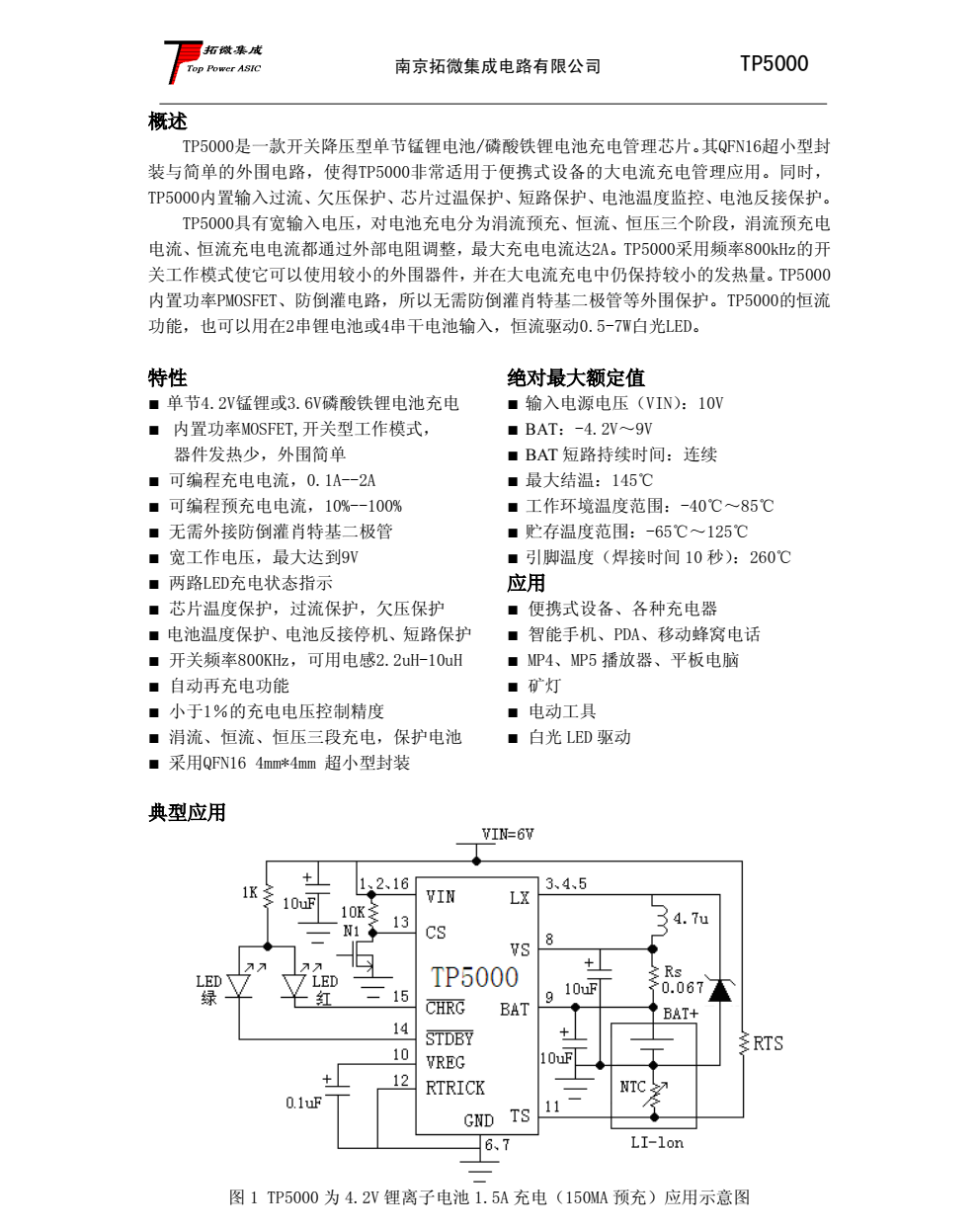 TP5000品牌南京拓品微DFN16封裝，質(zhì)量可靠