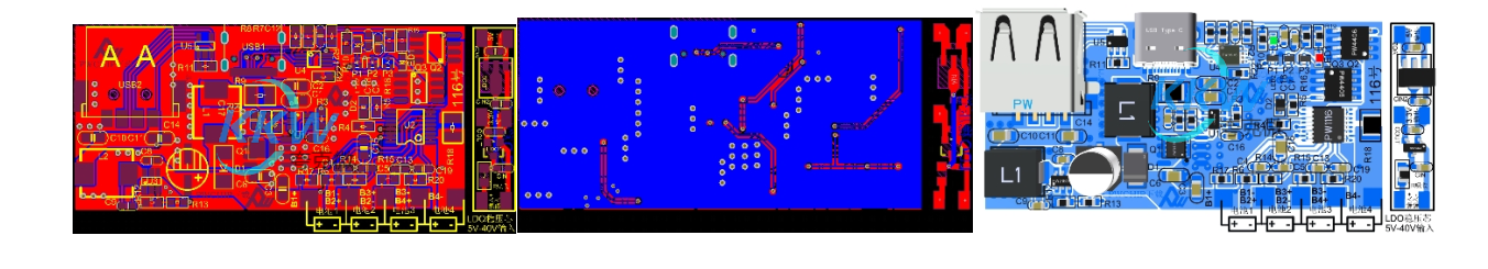 四節(jié)串聯(lián)鋰電池充放電板,5V-9V2A 快充 QC 和 PD 輸入和輸出 5V2.4A  116號(hào)