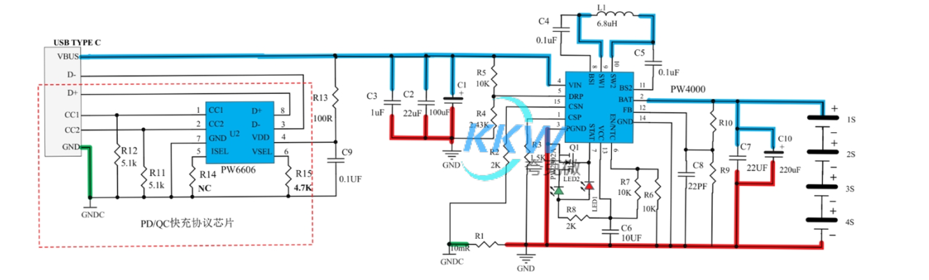 139號 PD 和 QC 快充充電器 2A 給四節(jié)磷酸鐵鋰電池充電芯片方案 PW4000