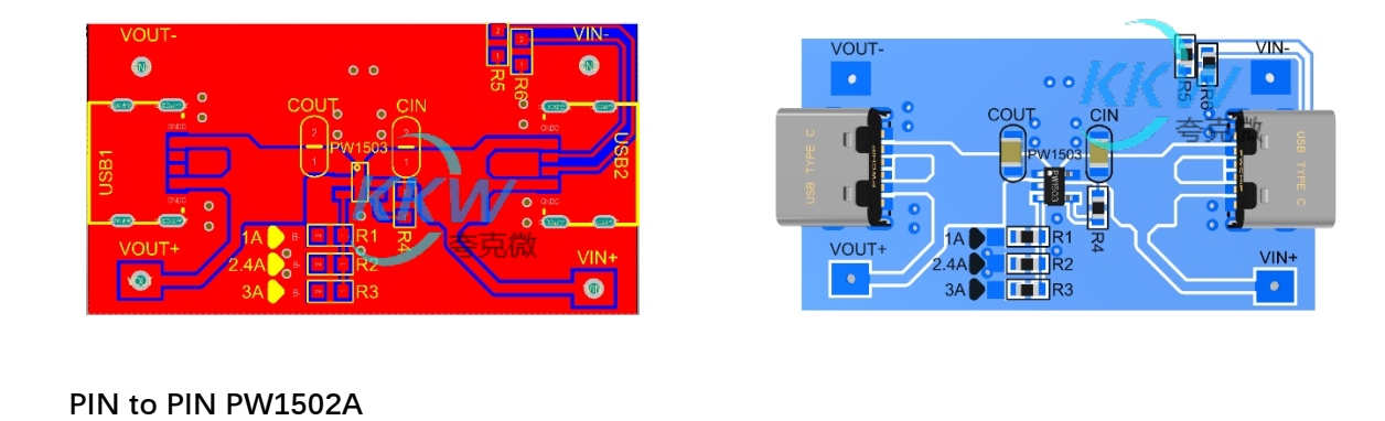 5V 輸入 USB 限流芯片模板 PW1503， 1A-3A 溫度低，輸出短路保護(hù) 152號