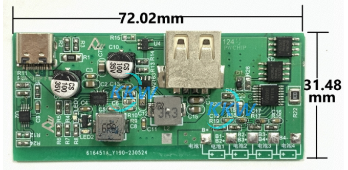 5V-12V2A 快充 PD/QC 給四節(jié)鋰電池充電和放電 5V2.4A 和保護(hù)板方案 124號(hào)