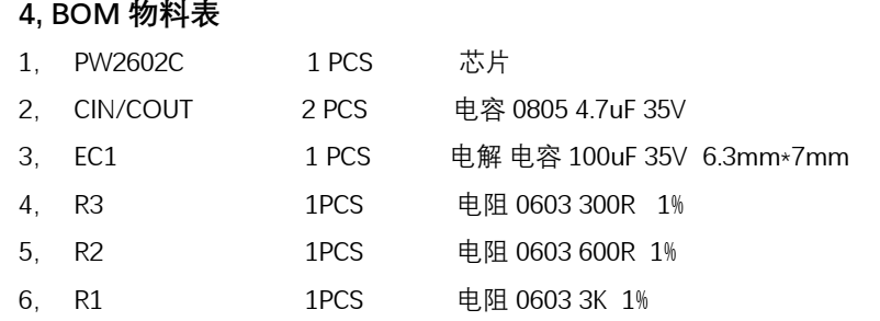 耐壓 32V， 5V 輸入限流芯片模板 PW2602C， 0.2A-2A，輸入重新上電款 155號(hào)